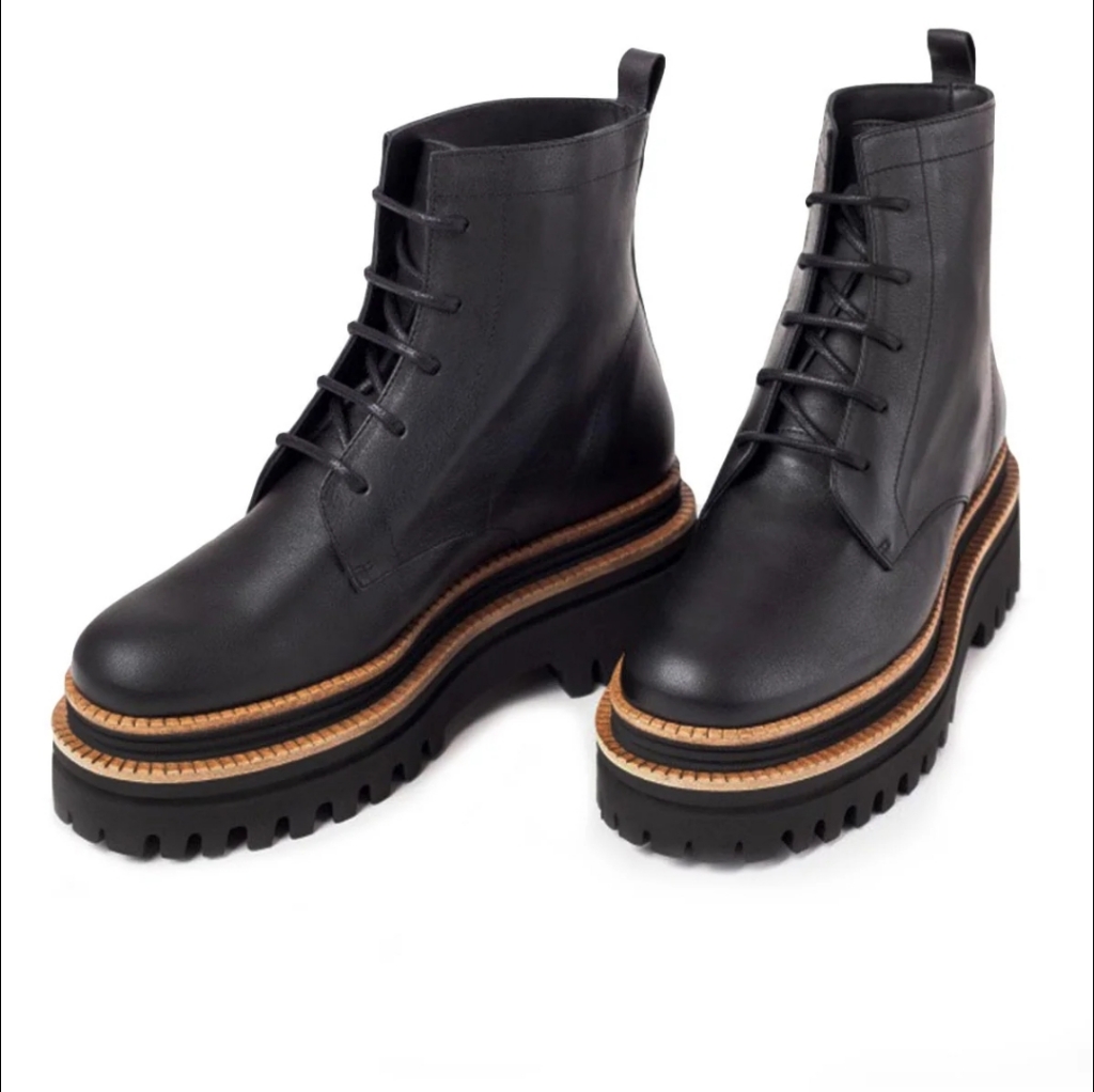Paloma Barcelo Fethi Black Leather Boots Size 40 9.5 New Never Worn